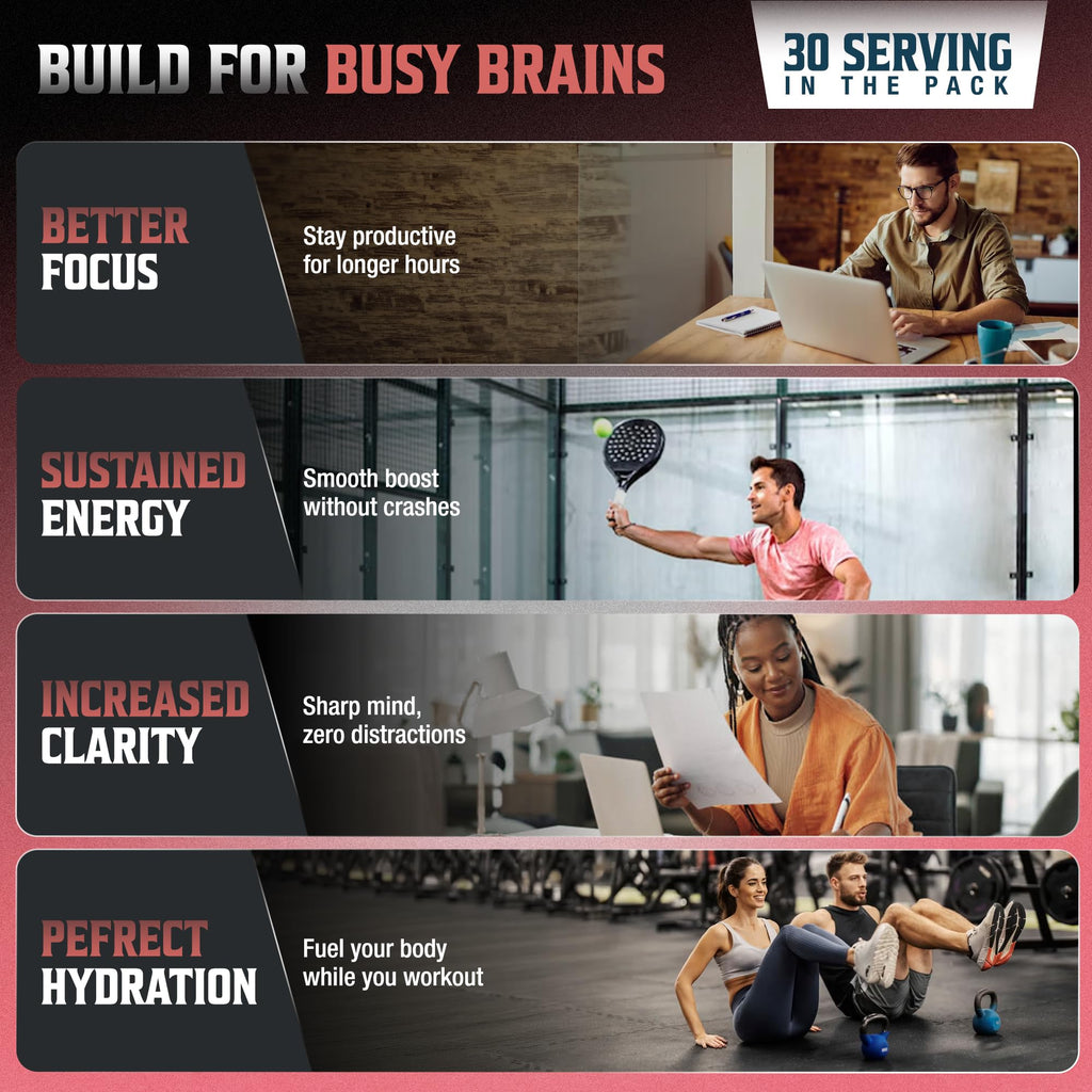 Nootropic Brain Supplement For Memory and Focus Supplement - Drink Mix, Alpha GPC, Ashwagandha, L-Theanine, NALT, Huperzine A | Memory Supplements For Brain, Nootropic Powder Energy Powder, Sugar Free