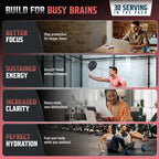 Nootropic Brain Supplement For Memory and Focus Supplement - Drink Mix, Alpha GPC, Ashwagandha, L-Theanine, NALT, Huperzine A | Memory Supplements For Brain, Nootropic Powder Energy Powder, Sugar Free