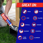 Loctite Power Grab Express Heavy Duty Construction Adhesive, 9 fl oz Cartridge, 1 Pack - Versatile Constuction Glue for Wood, Wall, Tile, Foam Board & More