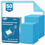 50 Count Disposable Bed Pads 30''X36'' MILDPLUS Super Absorbent Underpads, Disposable Extra Large Chucks Pads Incontinence Pads for Adults and Kids, Dog Training Pads