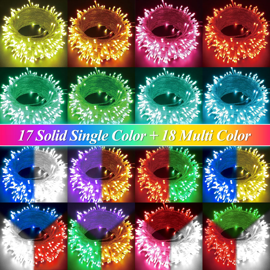LitHome Color Changing Christmas String Lights Connectable, 66Ft 200 LED