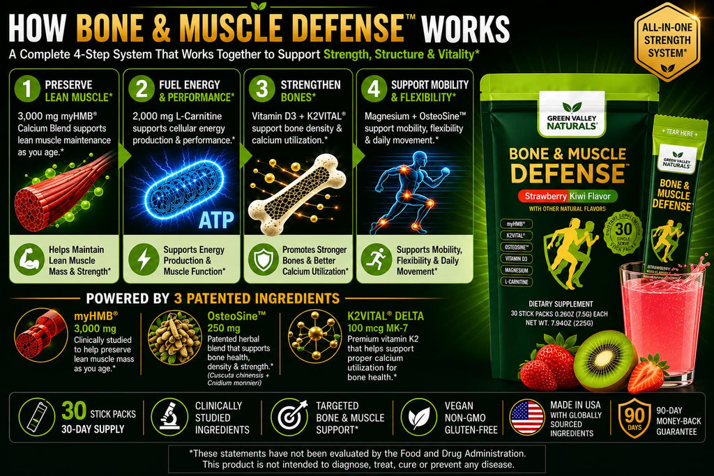 Green Valley Naturals Bone & Muscle Defense On-The-Go Stick, 30 Packs