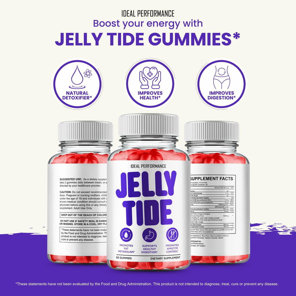 Jelly Tide Gummies Keto ACV, Jellytide ACV Supplement Gummies - Maximum Strength, Jelly Tide Keto+ ACV Gummys, All Natural Support Formula Keto+ACV Advanced Formula, Jellytide Reviews (2 Pack)