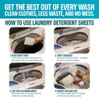 Sudstainables Laundry Detergent Sheets 200 Loads – Dissolvable Laundry Sheet for Washing Machines, Compact Alternative to Liquid & Powder Detergent, Travel-Friendly Soap | Fresh Linen