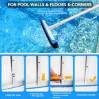 TidyMister Pool Brush 17.5'' Heavy Duty Swimming Pool Brushes for Cleaning Pool Walls & Tiles & Floors & Corners Scrub Brush Head Reinforced Aluminum Back (Pole Not Included)