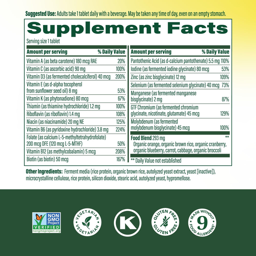 MegaFood Multivitamin for Men 55+ One Daily Mens Multivitamins, Methylated B12, Vitamin D3, C & Zinc - Healthy Aging, Bone & Muscle Health & Immune Support - Vegetarian - 60 Tablets