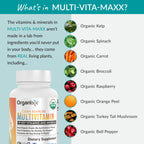 Organixx Clean Sourced Multivitamin for Women & Men, w/Vitamin C, D3, Vitamin B Complex, Probiotics, Organic Fruits & Vegetables, Supports Digestive Gut Health, Immune Support, 90 Vegan Gel Capsules