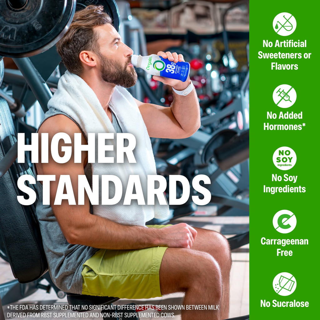 Orgain 38g High Protein Shake, Dairy Isolate Protein Milk, Vanilla, 6g BCAAs, 1g Sugar Per Serving, Meal Replacement, Ready to Drink, Keto Friendly, Gluten-Free 14 Fl Oz (Pack of 12)