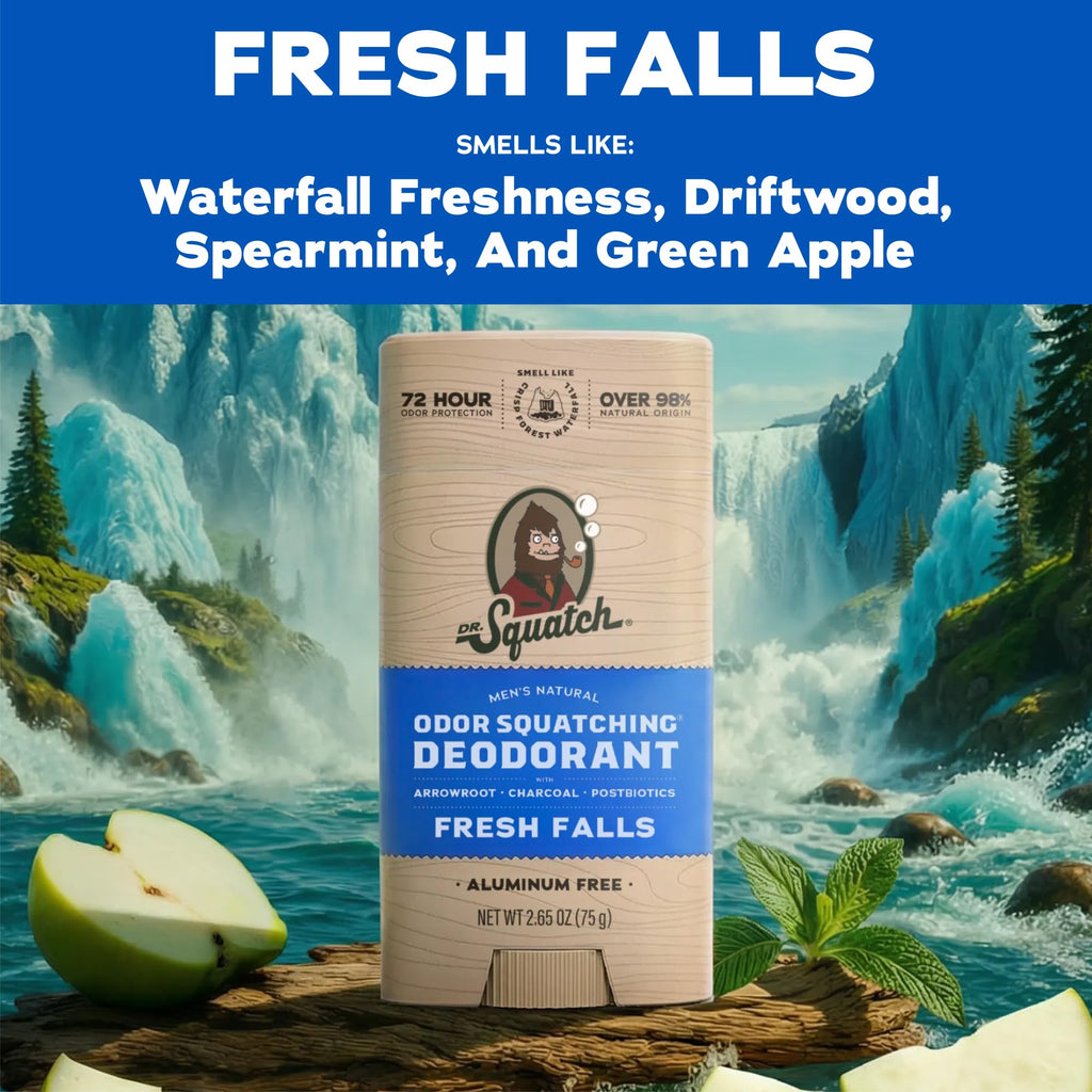 Dr. Squatch Natural Men’s Deodorant, Aluminum Free Deodorant Men (3-Pack)