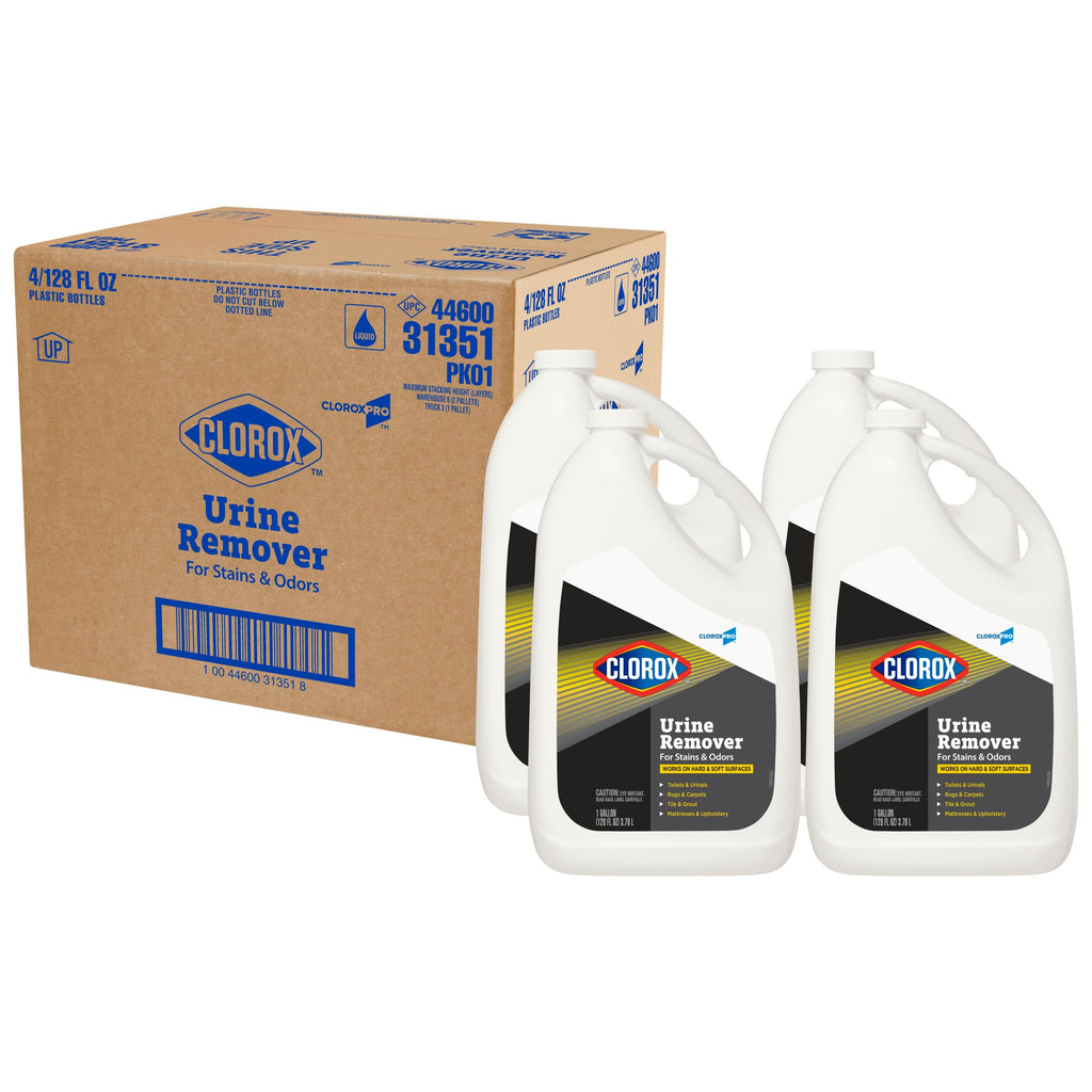 CloroxPro Urine Remover for Stains and Odors Refill, 128 Ounces Each, Pack of 4 (Package May Vary)