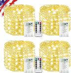 KAQ Fairy Lights Battery Operated with Remote, 4Pack 80FT 240LED Warm White