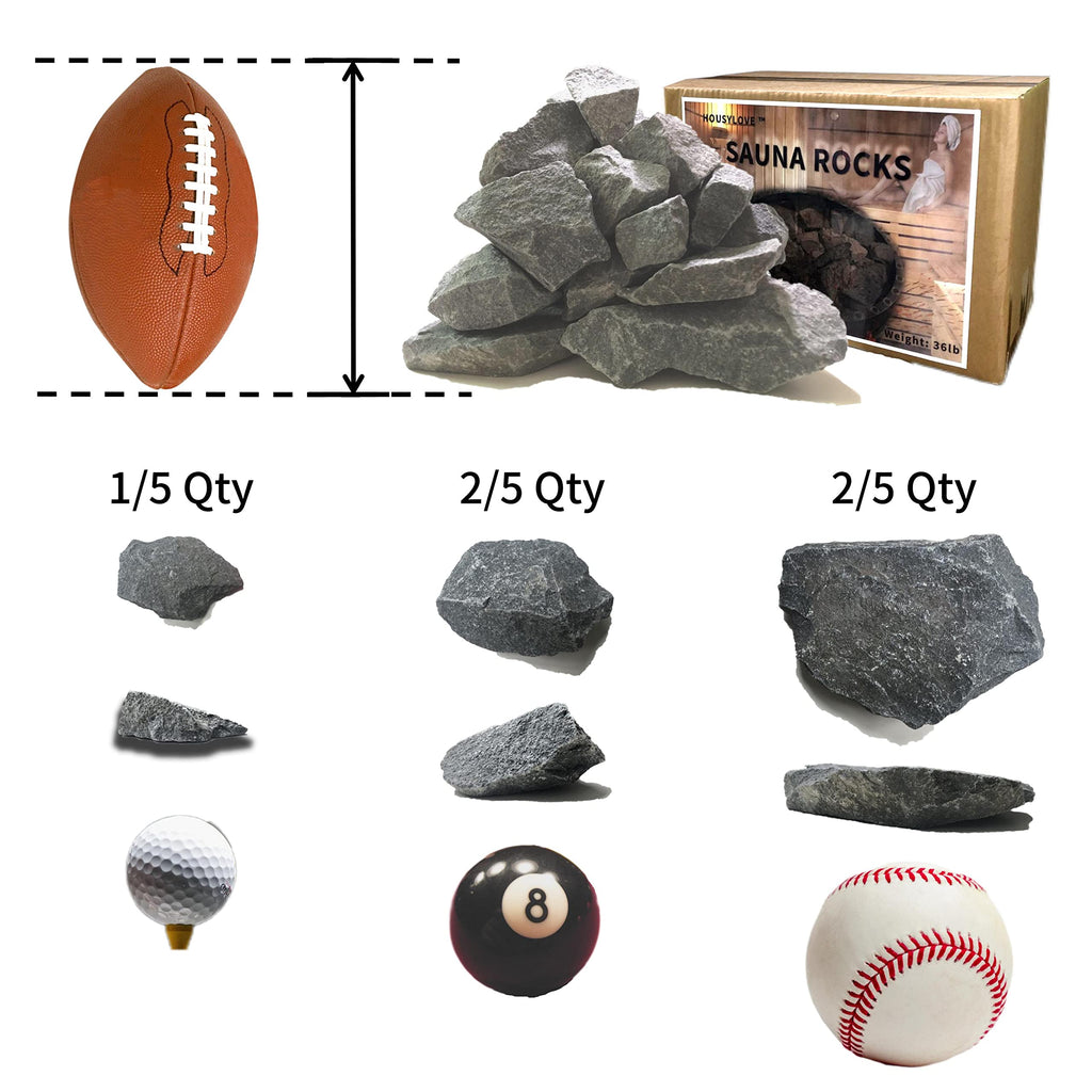 HOUSYLOVE Sauna Rocks/Sauna Stones, 35 lb Box of Lava Rock for Steam Sauna, Sauna Stone