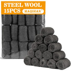 MAQIHAN Steel Wool Pads 0000 15pcs - for Mice Control, Polishing, Cleaning
