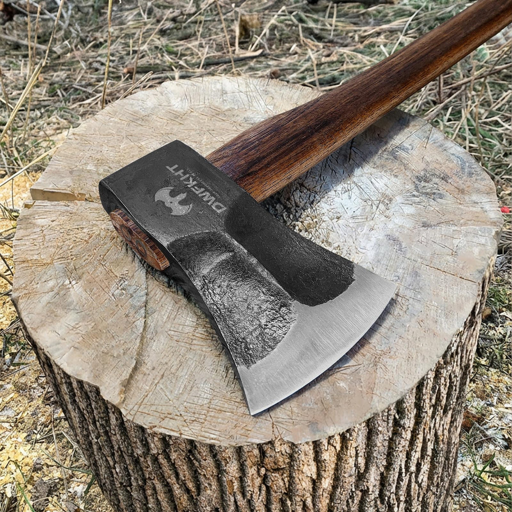 35.5" Splitting Axe, Wood Splitting Axe for Medium to Large Size Logs, 1065 High Carbon Steel Chopping Axe with Hickory Wood Handle and Leather Sheath for Chopping Firewood - Head 4.5 lbs