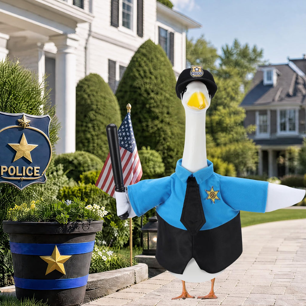 EKOREST Police Porch Goose Outfits for 23 Inch Statue