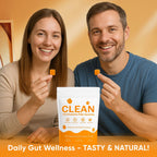 VCFBBG Clean Prebiotic Fiber Gummies for Men, Peach Flavor, Sugar-Free Pre+Probiotic Fiber Gummies, Gut Health & Digestive Support, Men's Prebiotics and Probiotics Gummy, 60 Count