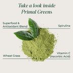 Primal Harvest Primal Greens Powder, 30 Servings Once Daily Supergeens Nutritional Supplement with Spirulina, Mushroom Blend & Probiotics to Support Energy, Wellness, & Digestion 2 Pack