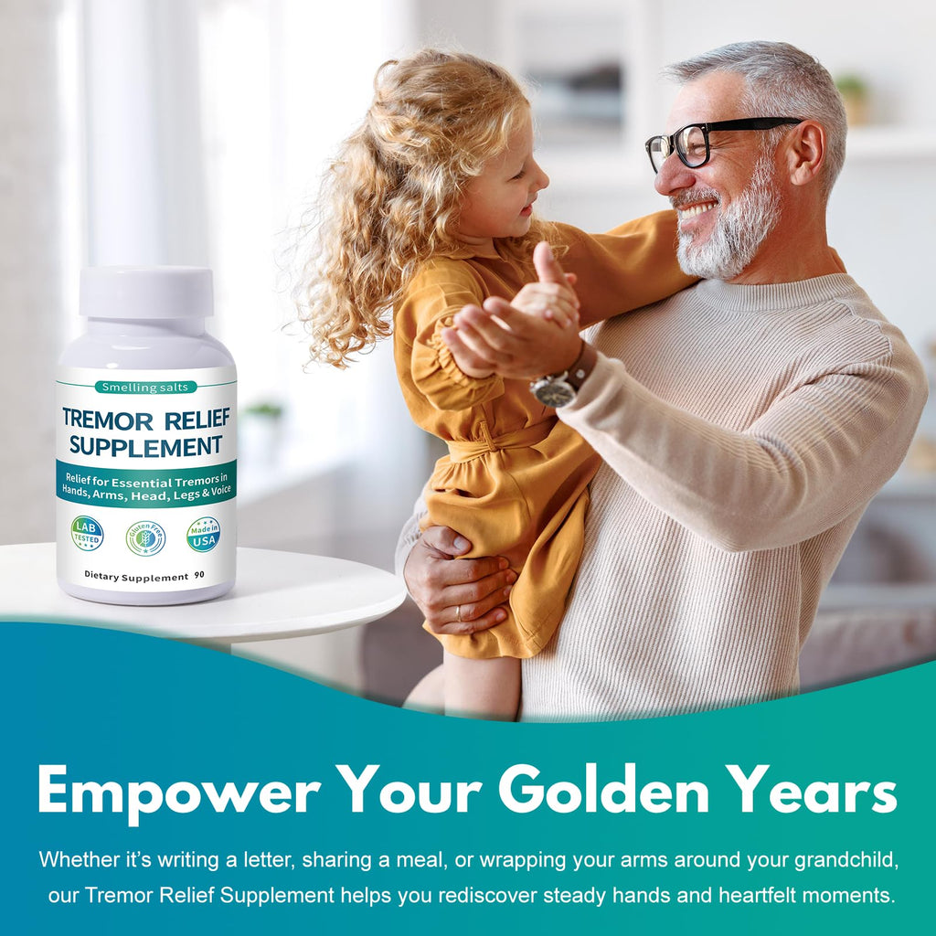 ZERBI Essential Tremor Relief Herbal Supplement – for Hand, Arm, Head, Leg & Voice Tremors – with Skullcap, Passionflower & Valerian – 90 Capsules