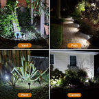 LANSOW Solar Spot Lights Outdoor, [2 Pack/76 LED] 2-in-1 Solar Landscape Spotlights, 3 Modes IP65 Waterproof Dusk to Dawn Solar Powered Flood Wall Lights for Outside Yard Garden Path(Cool White)