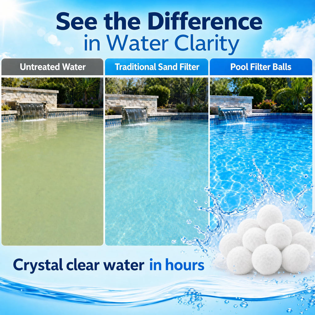 Sunwinx 3.6 LBs Pool Filter Balls for Sand Filter, Reusable Pool Sand Filter Balls, Eco-Friendly Pool Filter Media Balls for Swimming Pool, Aquarium Tank (Equals 120 LBs Pool Filter Sand, White)