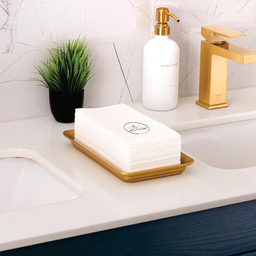 Lintext Disposable Linen-Feel Custom Guest Towels - 1000 Ct. Disposable Cloth-Like Hand Towels - Soft and Absorbent Paper Napkin for Kitchen, Bathroom, Party, Wedding, Or Event
