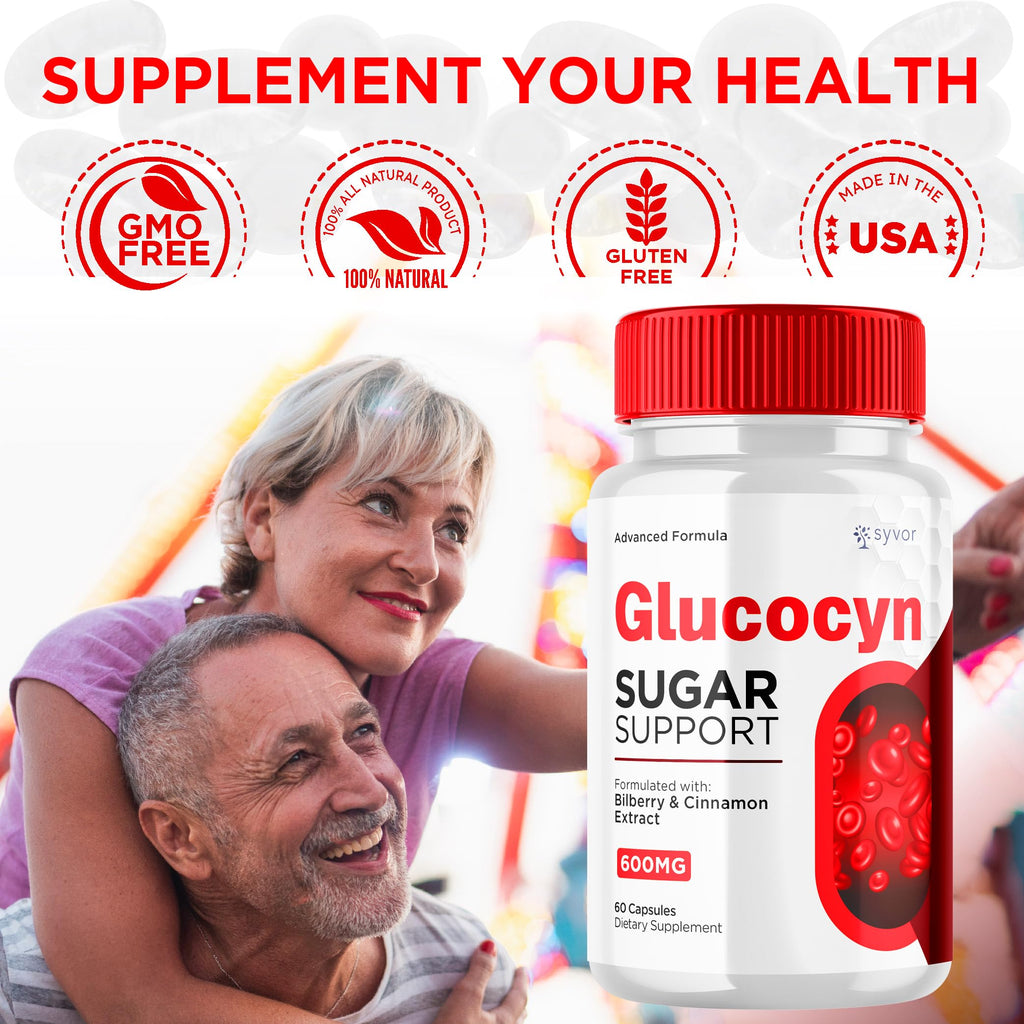 (2 Pack) Glucocyn Capsules, Official Glucocyn Glycogen Supplement Pills with All Natural Ingredients, Advanced Formula Support Pills with Max Strength Premium Vitamins for Women and Men (120 Capsules)