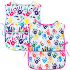 Kids Art Smock Girls Boys Artist Painting Apron with Pockets Sleeveless Smocks for Child 2-7 Years