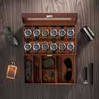 ProCase Watch Box, 12 Slot Watch Case for Men with Drawer, Espresso