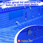 Aulock 4ft x 2.8ft Exlarge Pool Liner Repair Patch - Self-Adhesive Vinyl Patch Kit for In-Ground or Above Ground Pools Inflatable Swimming Pools, Blue