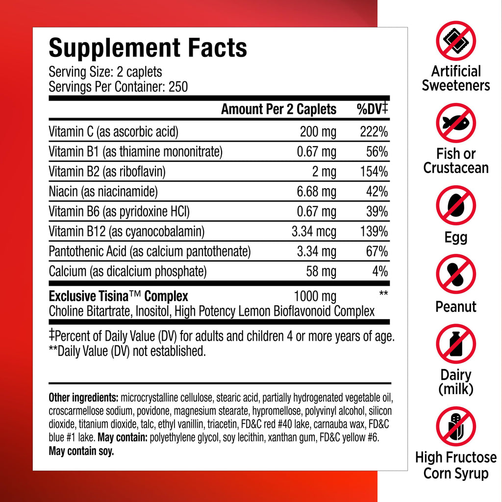 Lipo Flavonoid Ear Ringing - Doctor-Recommended for Ringing Ears – Clinically Proven Lemon Bioflavonoid Complex with Vitamins C, B1, B2, B6, B12, & Calcium - 500 Caplets