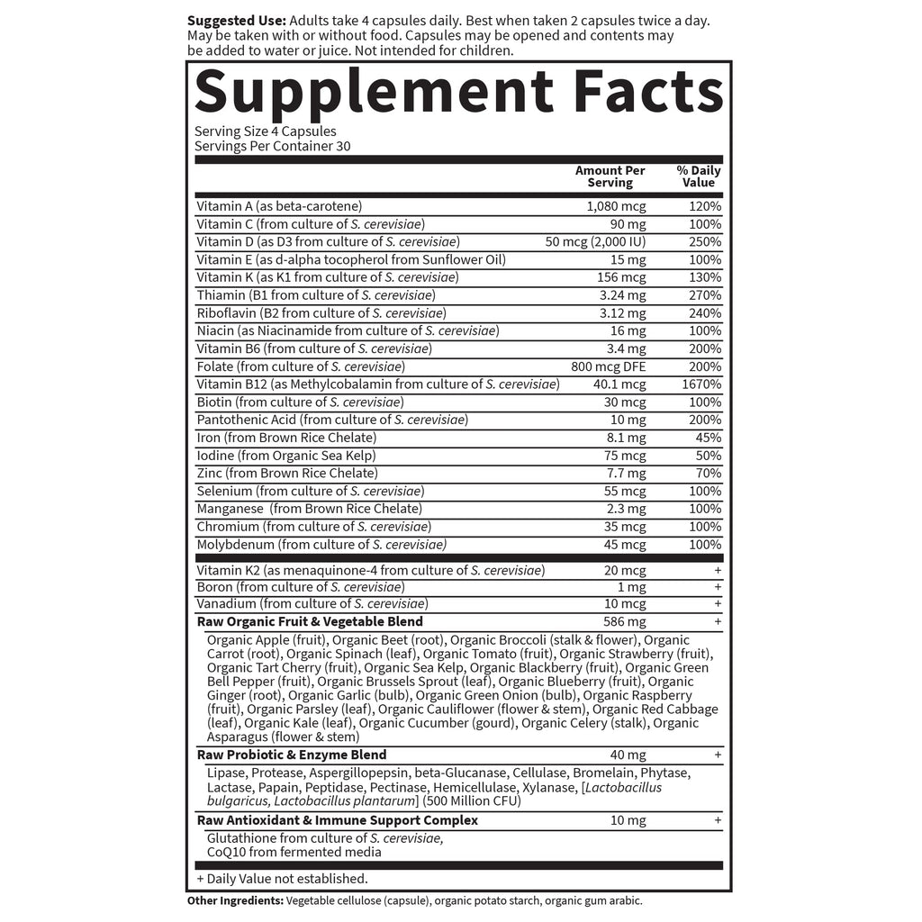 Garden of Life Multivitamin for Women, Vitamin Code Women's Multi - Whole Food Womens Multi Vitamins, Iron, Folate not Folic Acid, Vitamin A and Probiotics for Womens Energy, 120 Vegetarian Capsules