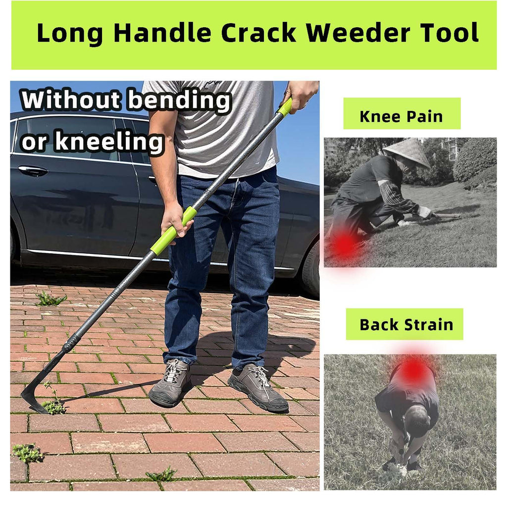 KLDOLLAR Crack Weeder, 48" Long Handle Crevice Weeding Tool with Soft Grip