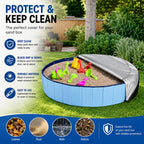 Rypet 63 inch Dog Pool Cover Foldable Round Pool Cover Pet Collapsible Swimming Pools Covers Portable Pet Pool Covers Pools Accessories for Dog Pool Bathing Tub