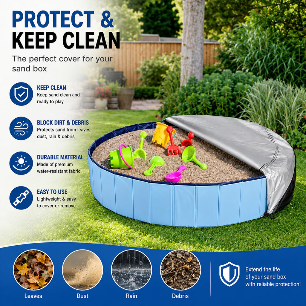 Rypet 48 inch Dog Pool Cover Foldable Round Pools Pet Collapsible Swimming Pool Cover Kiddie Pool Cover Portable Pool Accessories for Dog Kiddie Pool Bathing Tub