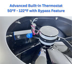 iLIVING HYBRID Ready Smart Thermostat Solar Roof Attic Exhaust Fan, 14", 40-Watt, 1150 CFM, Cools up to 2900 Sq.Ft. Coverage Area, Black