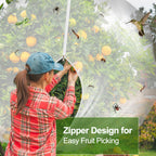 2 Pack 12x12FT Extra Large Fruit Tree Netting with Double Zipper & Double Drawstring, Heavy Duty Bird Netting for Fruit Trees, Reusable Tree Net to Protect Large Trees from Birds, Squirrels, Deer