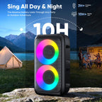 Karaoke Machine, Bluetooth Speaker with 2 Wireless Microphones Adults Kids