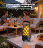 Outdoor Speakers with Lights, Gifts for Men Women, IPX5 Waterproof, 2 Pack