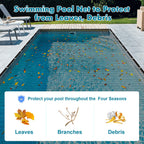 20x40 Ft Pool Leaf Net Cover For Inground Pools/Above Ground, Durable Black Mesh Swimming Pool Leaf Net Cover With Rope For Leaves and Debris, Tear Resistant, UV Resistant, and Reatherproof (20×40 Ft)
