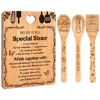 Sister Birthday Gifts from Sister - "Recipe for a Special Sister" Sister Birthday Gifts Cutting Board Set, Bamboo-Made Engraved Utensil Set Christmas/Birthday Day Gifts for Sister Adult