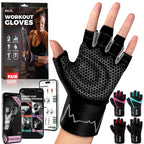 MhIL Workout Gloves for Women ��� Breathable Gym Gloves for Women with Palm Protection and Enhanced Grip ��� Padded Weight Lifting Glove for Womens with Wrist Wraps Support Weightlifting Exercise Cycling