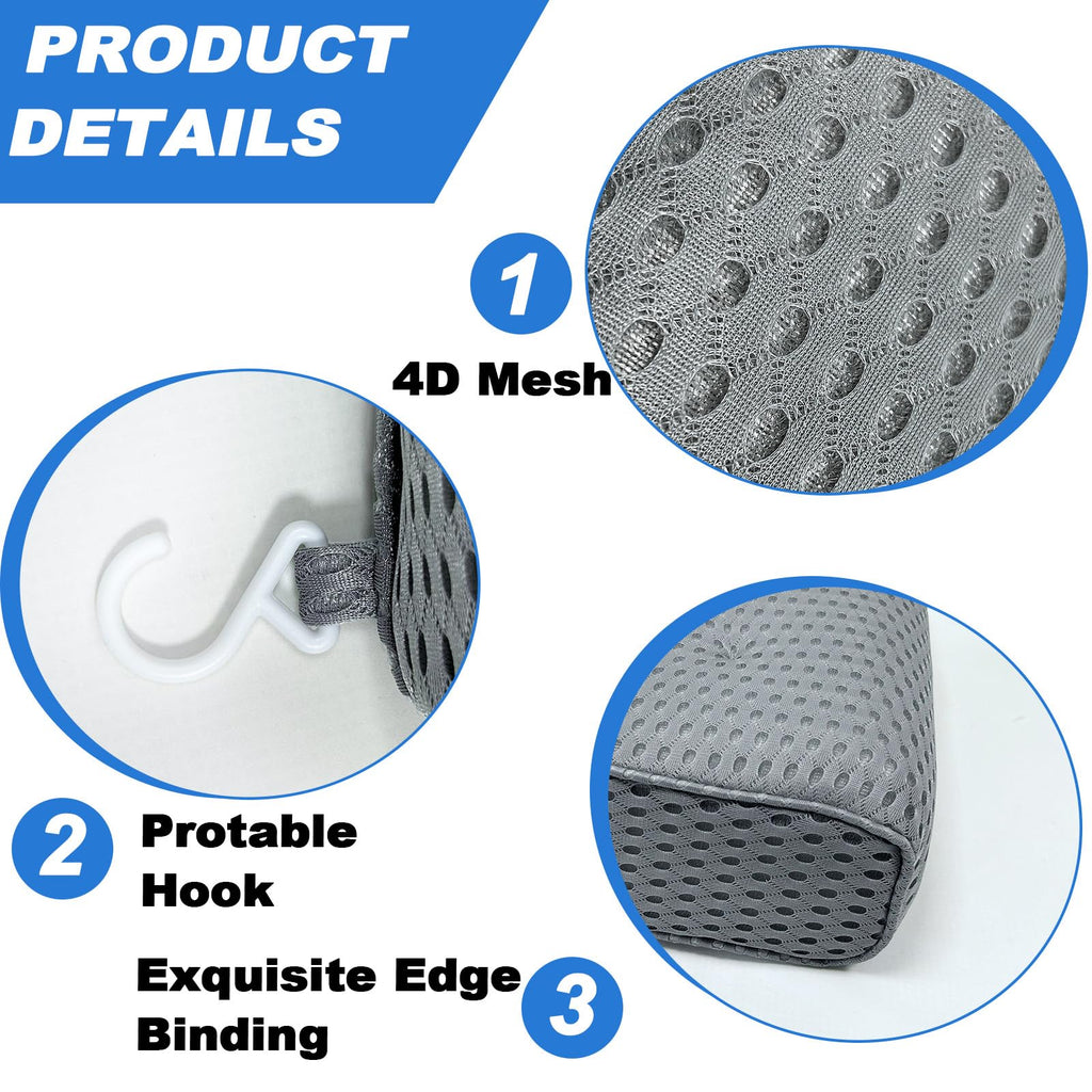 REEZEIVI Sauna Headrest Pillow, 4D Air Mesh Quick Drying and Washable Sauna Pillow Sauna Neck Rest Sauna Accessory,Grey