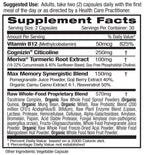EMERALD LABS Memory Health - Brain Health & Memory Supplement - Supports Energy & Focus - Features Meriva Turmeric, Vitamin B12 & More - 60 Vegetable Capsules (30-Day Supply)