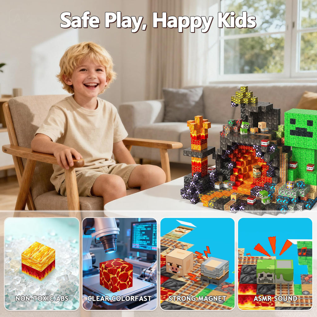 Laoren Magnetic Building Blocks STEM Toy Magnet Cubes for Kids 4-12