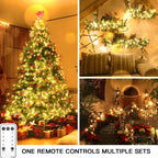 suddus Indoor String Lights with Remote, Warm White Christmas Lights Plug in with Timer, 33ft 100 LED Twinkle Fairy Lights for Bedroom Dorm Xmas Tree Wreath Wedding Garden Party Outdoor Decorations