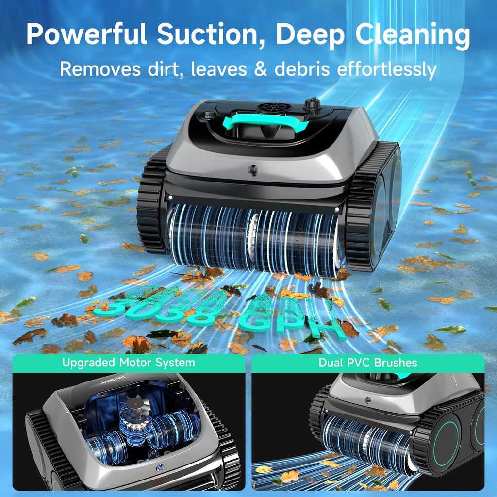 (2026 Upgrade) WYBOT C1 Pool Robot Vacuum for Inground Pools, 4-in-1 Cordless Robotic Pool Cleaner Lasts 150min, Triple-Motor up to 1,614 Sq.ft, Smart APP Support, Auto Wall & Waterline Cleaning