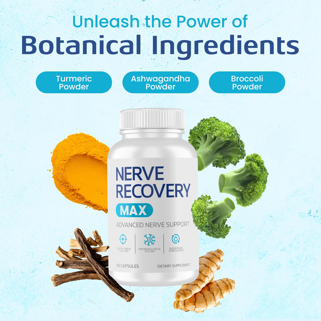 Nerve Recovery Max - Non-GMO Advanced Nerve Support Supplement with Vitamin D3 and Alpha Lipoic Acid for Nerve Protection and Restoration - Made in the USA - 30-Day Supply, 1 Bottle