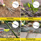 Carsolt 10Pcs Heavy Duty Stainless Steel Garden Hand Tools Set for Planting