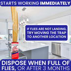 Fly Strips Indoor Sticky Hanging 48pk with Pins. Non Toxic Outdoor Fly Trap Indoor for Home. Flies Tape Paper Trap Ribbon Roll for House Gnat Fruit and Housefly. Bug Catchers for Inside Home Flypaper.