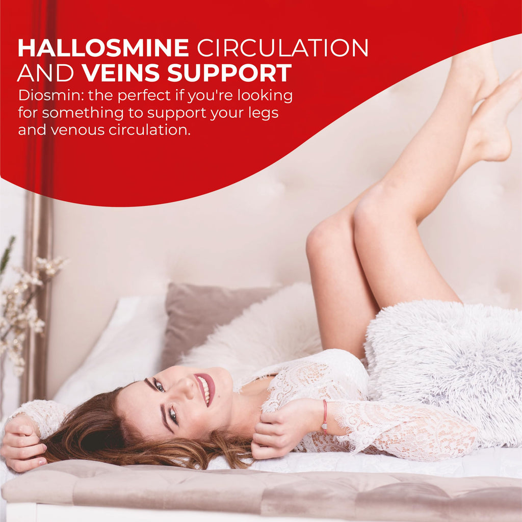 Hallusa Natural Hallosmine Ultra Diosmin 500mg & Hesperidin 150mg – Heavy Legs, Swelling & Vein - Blood Circulation Supplements, 60 Caps